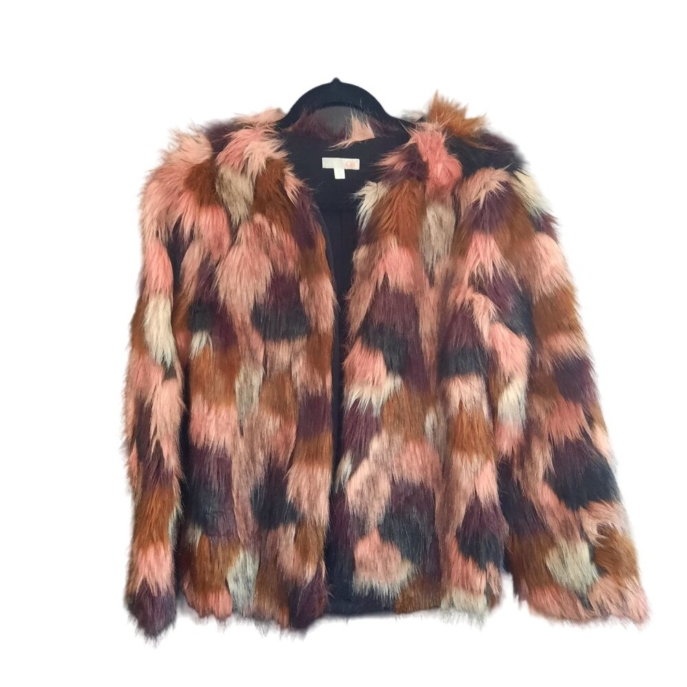 Gianni Bini Faux Fur Multicolor Jacket - Picture 3 of 7
